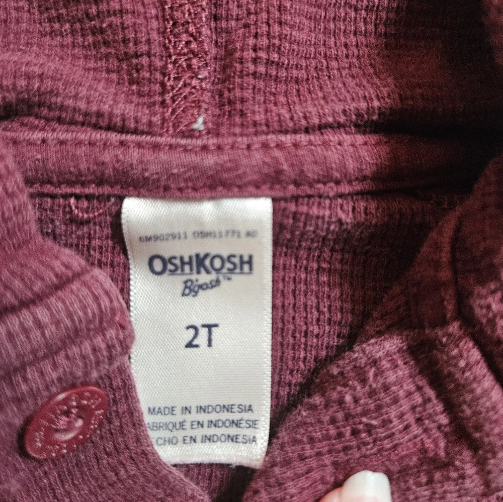 Oshkosh B'gosh‎ Maroon Hooded Thermal Size 2T